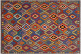 Tribal Turkish Kilim Winnie Hand-Woven Wool Rug - 7'0'' x 9'8''