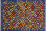 Retro Turkish Kilim Mariano Hand-Woven Wool Rug - 5'6'' x 8'1''