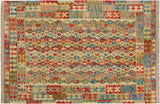 Retro Turkish Kilim Avelina Hand-Woven Wool Rug - 4'11'' x 6'7''