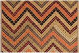 Modern Turkish Kilim Reyna Hand-Woven Wool Rug - 5'5'' x 6'10''