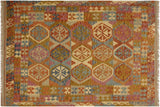 Retro Turkish Kilim Cheri Hand-Woven Wool Rug - 5'11'' x 7'9''