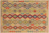 Bohemian Turkish Kilim Sylvie Hand-Woven Wool Rug - 6'7'' x 9'8''