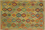 Tribal Turkish Kilim Araceli Hand-Woven Wool Rug - 6'9'' x 10'0''