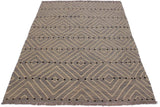 Flat Weave Kilim, Antique, Navaho, Vintage, Handmade, Modern Kilim Grey Beige Hand-Woven Rectangle 100% Wool Area Rug 5 x 7