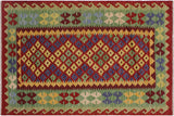 Retro Turkish Kilim Cassondr Hand-Woven Wool Rug - 3'3'' x 4'11''