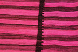 Flat Weave Kilim, Antique, Navaho, Vintage, Handmade, Modern Kilim Pink Brown Hand-Woven Rectangle 100% Wool Area Rug 6 x 9