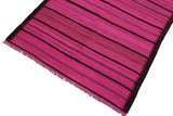 Flat Weave Kilim, Antique, Navaho, Vintage, Handmade, Modern Kilim Pink Purple Hand-Woven Rectangle 100% Wool Area Rug 5 x 7