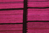 Flat Weave Kilim, Antique, Navaho, Vintage, Handmade, Modern Kilim Pink Purple Hand-Woven Rectangle 100% Wool Area Rug 5 x 7