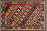 Retro Turkish Kilim Brice Hand-Woven Wool Rug - 3'7'' x 5'0''