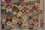 Southwestern Turkish Kilim Bruna Hand-Woven Wool Rug - 4'11'' x 6'6''