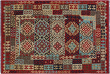 Rustic Turkish Kilim Candyce Hand-Woven Wool Rug - 5'2'' x 6'7''