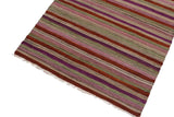 Flat Weave Kilim, Antique, Navaho, Vintage, Handmade, Modern Kilim Rust Purple Hand-Woven Rectangle 100% Wool Area Rug 3 x 4