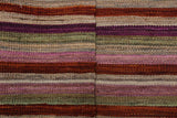 Flat Weave Kilim, Antique, Navaho, Vintage, Handmade, Modern Kilim Rust Purple Hand-Woven Rectangle 100% Wool Area Rug 3 x 4