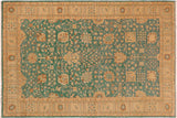 handmade Transitional Kafkaz Green Tan Hand Knotted RECTANGLE 100% WOOL area rug 10 x 14