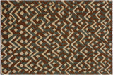 Modern Turkish Kilim Swisher Hand-Woven Wool Rug - 5'0'' x 6'8''