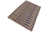 Flat Weave Kilim, Antique, Navaho, Vintage, Handmade, Modern Kilim Beige Blue Hand-Woven Rectangle 100% Wool Area Rug 6 x 9