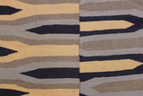 Flat Weave Kilim, Antique, Navaho, Vintage, Handmade, Modern Kilim Beige Blue Hand-Woven Rectangle 100% Wool Area Rug 6 x 9