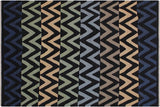 Chic Turkish Kilim Saenz Hand-Woven Wool Rug - 4'6'' x 5'9''