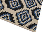 Flat Weave Kilim, Antique, Navaho, Vintage, Handmade, Modern Kilim Ivory Black Hand-Woven Rectangle 100% Wool Area Rug 8 x 10