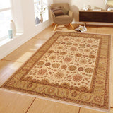 handmade Transitional Kafkaz Beige Green Hand Knotted RECTANGLE 100% WOOL area rug 10 x 14