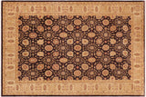 handmade Transitional Kafkaz Aubergine Beige Hand Knotted RECTANGLE 100% WOOL area rug 10 x 14