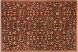 handmade Transitional Kafkaz Brown Rust Hand Knotted RECTANGLE 100% WOOL area rug 10 x 14