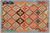 Southwestern Turkish Kilim Quincy Hand-Woven Wool Rug - 2'9'' x 3'10''