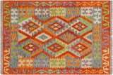 Southwestern Turkish Kilim Cortney Hand-Woven Wool Rug - 3'1'' x 4'0''