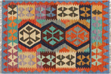 Retro Turkish Kilim Arlyne Hand-Woven Wool Rug - 2'7'' x 4'0''