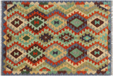 Retro Turkish Kilim Waylon Hand-Woven Wool Rug - 3'4'' x 4'10''