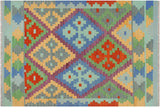 Rustic Turkish Kilim Edward Hand-Woven Wool Rug - 3'1'' x 4'10''