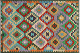 Southwestern Turkish Kilim Beck Hand-Woven Wool Rug - 3'9'' x 5'9''