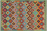 Modern Turkish Kilim Lianne Hand-Woven Wool Rug - 4'0'' x 5'6''