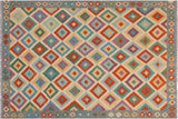 Retro Turkish Kilim Luanne Hand-Woven Wool Rug - 5'7'' x 7'11''