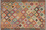 Southwestern Turkish Kilim Rufus Hand-Woven Wool Rug - 4'11'' x 6'5''