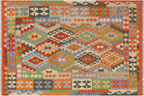 Retro Turkish Kilim Londa Hand-Woven Wool Rug - 5'1'' x 6'4''