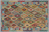 Bohemian Turkish Kilim Bohan Hand-Woven Wool Rug - 5'8'' x 8'0''