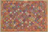 Eclectic Turkish Kilim Zacharia Hand-Woven Wool Rug - 5'9'' x 7'11''