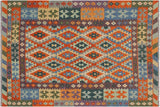 Southwestern Turkish Kilim Krystin Hand-Woven Wool Rug - 5'2'' x 6'7''