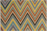 Modern Turkish Kilim Charisse Hand-Woven Wool Rug - 4'11'' x 6'9''