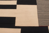 Flat Weave Kilim, Antique, Navaho, Vintage, Handmade, Modern Kilim Beige Black Hand-Woven Rectangle 100% Wool Area Rug 6 x 8