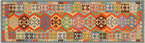 Tribal Turkish Kilim Serafina Hand-Woven Wool Runner - 2'8'' x 9'11''