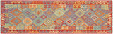 Chic Turkish Kilim Denyse Hand-Woven Wool Runner - 2'9'' x 9'8''