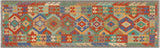 Bohemian Turkish Kilim Andres Hand-Woven Wool Runner - 2'9'' x 9'6''