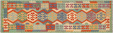 Tribal Turkish Kilim Christi Hand-Woven Wool Runner - 2'9'' x 9'8''