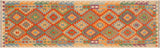 Tribal Turkish Kilim Jackie Hand-Woven Wool Runner -2'10'' x 9'10''