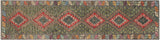 Tribal Turkish Kilim Shanta Hand-Woven Wool Runner - 2'6'' x 9'9''