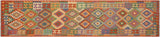 Rustic Turkish Kilim Kiesha Hand-Woven Wool Runner -2'9'' x 12'11''