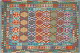 Bohemian Turkish Kilim Chelsey Hand-Woven Wool Rug - 6'8'' x 9'5''