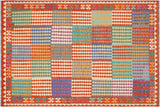 Contemporary Turkish Kilim Winnie Hand-Woven Wool Rug - 6'8'' x 9'8''